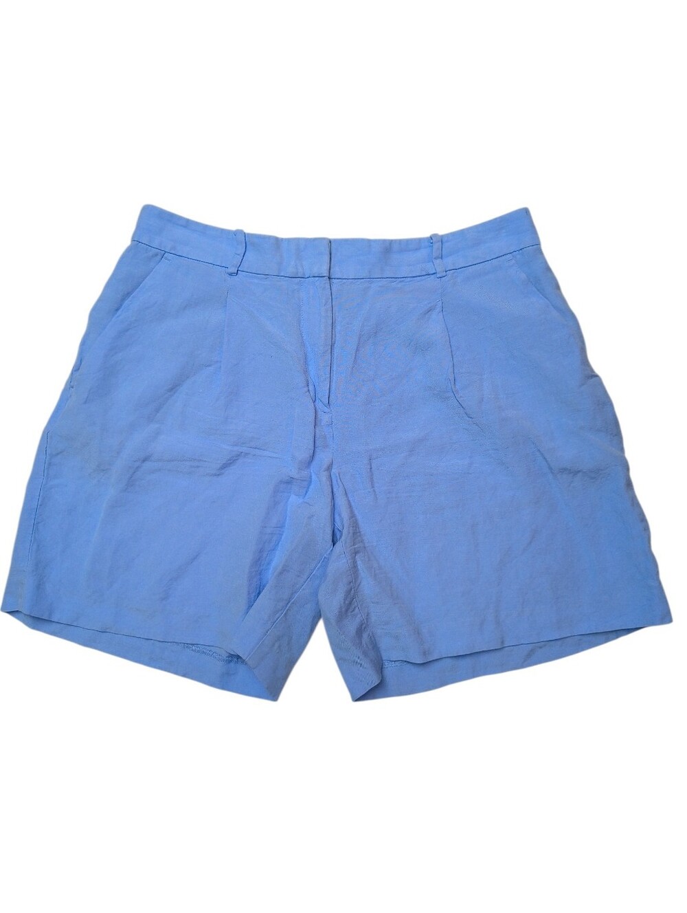 LOFT Light Blue Linen Blend High-Waist Women's Shorts Size 6